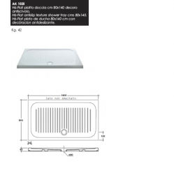 SCHEDA TECNICA PIATTO DOCCIA FLAT 80X140